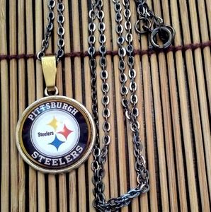 Only 1 Unisex Steelers 22 inch Antique Brass Chain